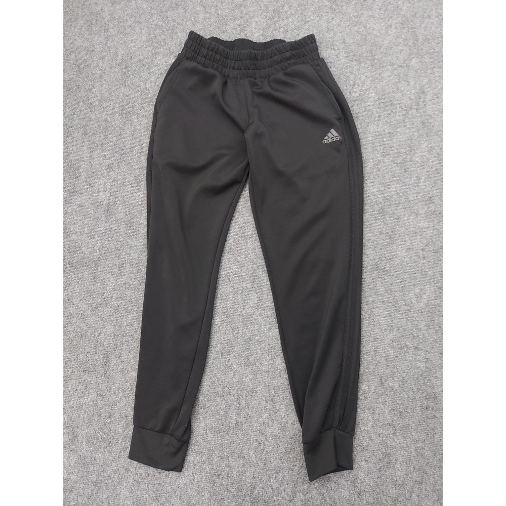Adidas Track Pants‎ Womens Small Black Joggers Tapered Pockets Pull On Athletic